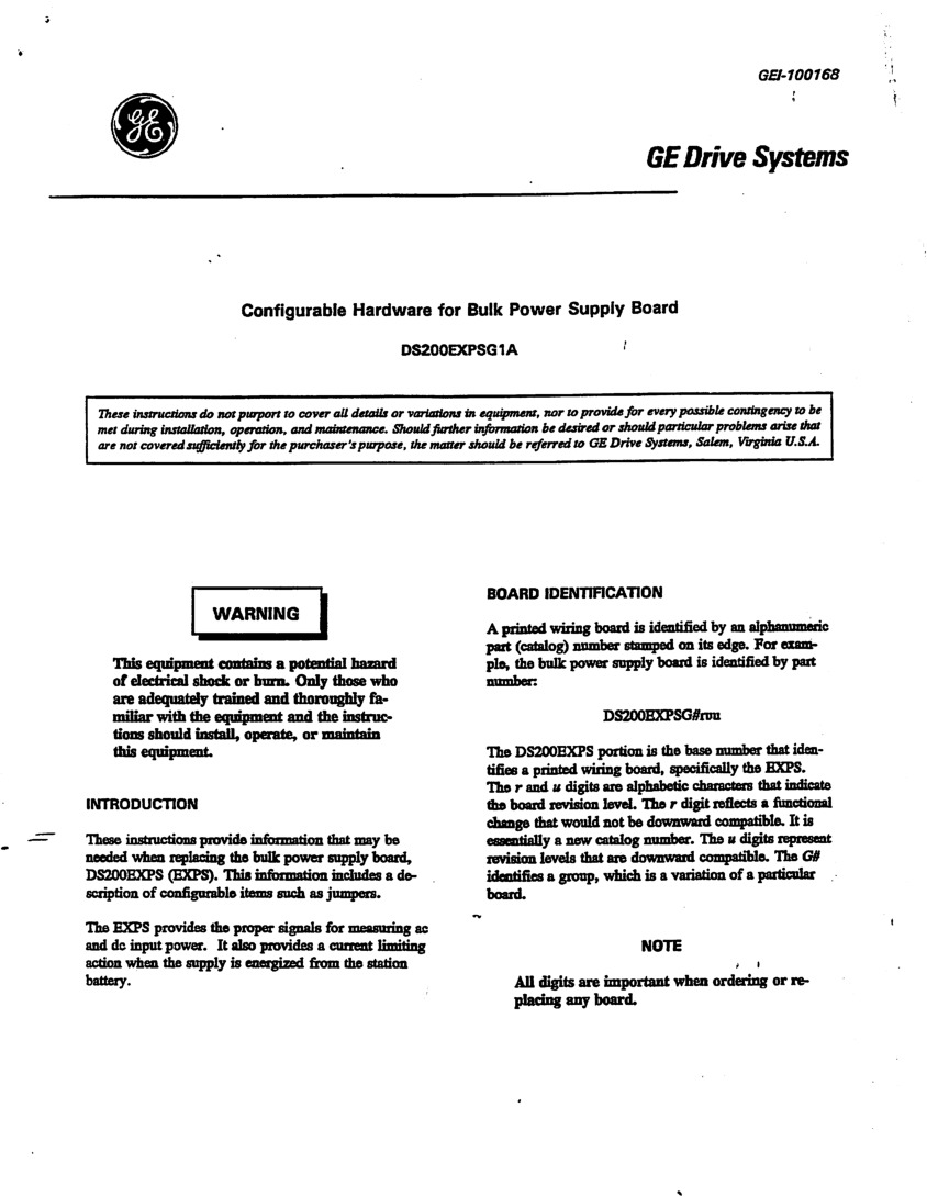 First Page Image of DS200EXPSG1ACB Manual GEI-100168.pdf